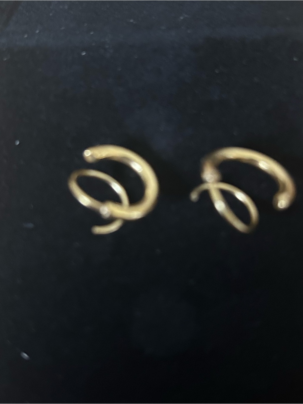 Polished Gold Curved Hoop Earrings for Women with Dust Bag - Picture 2 of 2
